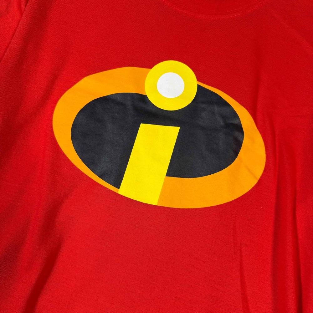Disney Pixar The Incredibles Logo Graphic Tee Red Mens Medium Streetwear Shirt